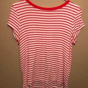 American Eagle Red and White Striped T-Shirt